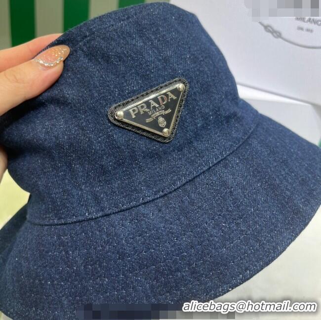 Buy Promotional Prada Denim Bucket Hat PR08241 Dark Blue 2023