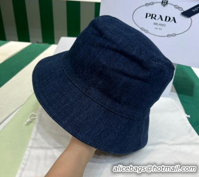 Buy Promotional Prada Denim Bucket Hat PR08241 Dark Blue 2023