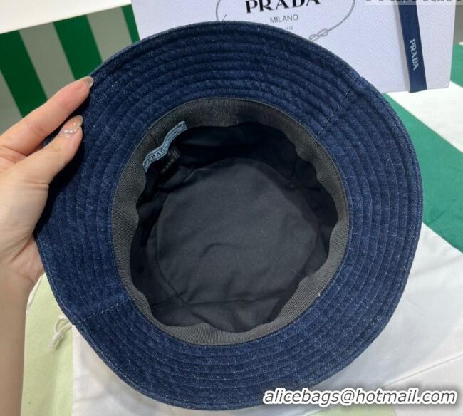 Buy Promotional Prada Denim Bucket Hat PR08241 Dark Blue 2023