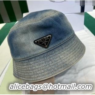 Good Taste Prada Washed Denim Bucket Hat PR08241 Blue 2023