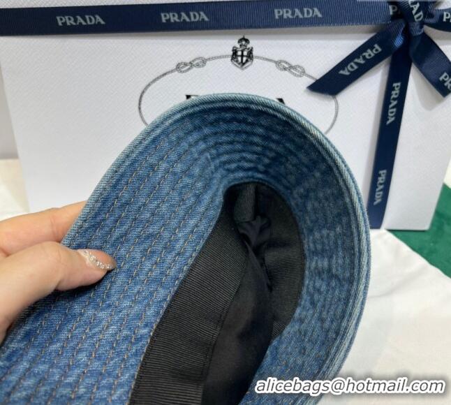 Good Taste Prada Washed Denim Bucket Hat PR08241 Blue 2023