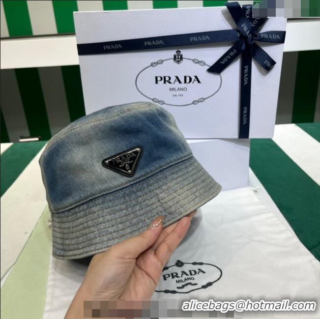 Good Taste Prada Washed Denim Bucket Hat PR08241 Blue 2023