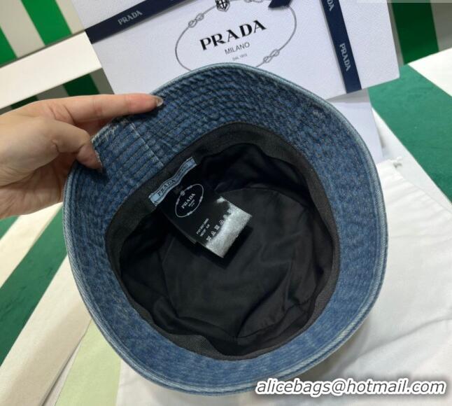 Good Taste Prada Washed Denim Bucket Hat PR08241 Blue 2023