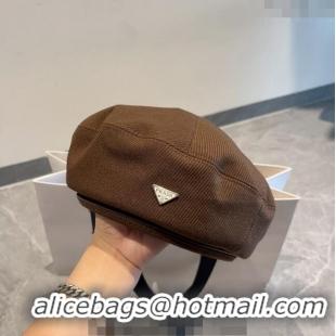 Affordable Price Prada Beret Hat PR09052 Brown 2023