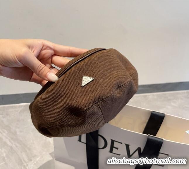 Affordable Price Prada Beret Hat PR09052 Brown 2023