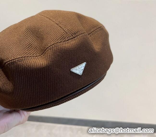 Affordable Price Prada Beret Hat PR09052 Brown 2023