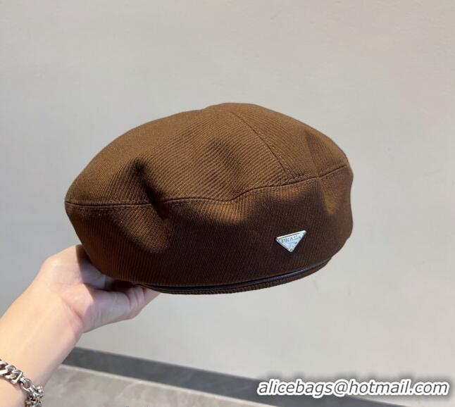 Affordable Price Prada Beret Hat PR09052 Brown 2023