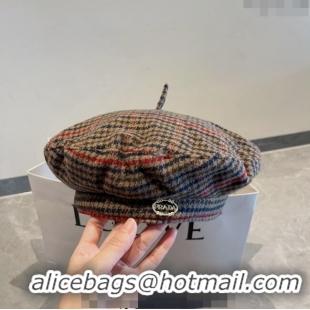 Top Quality Prada Check Beret Hat PR09121 Beige 2023