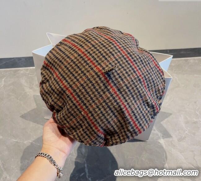 Top Quality Prada Check Beret Hat PR09121 Beige 2023