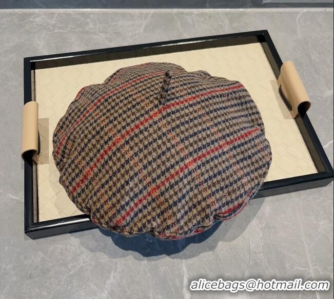 Top Quality Prada Check Beret Hat PR09121 Beige 2023