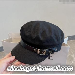 Best Price Prada Fabric Hat with Logo Belt PR09122 Black 2023