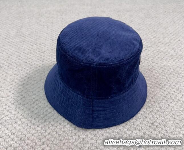 Pretty Style Prada Corduroy Bucket Hat PR1018001 Blue 2023