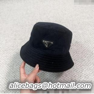 Good Looking Prada Corduroy Bucket Hat PR1018001 Black 2023