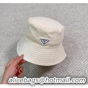 Luxury Discount Prada Corduroy Bucket Hat PR1018001 White 2023