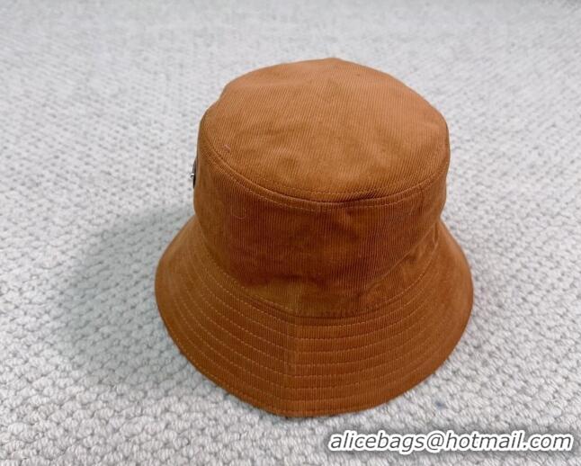 Reasonable Price Prada Corduroy Bucket Hat PR1018001 Brown 2023