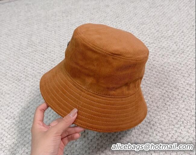 Reasonable Price Prada Corduroy Bucket Hat PR1018001 Brown 2023