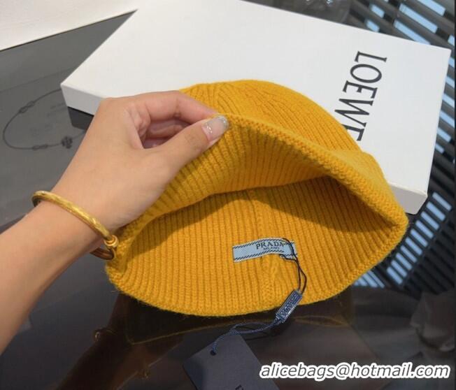 Famous Brand Prada Knit hat PR10182 Yellow 2023