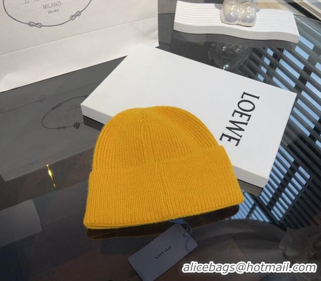 Famous Brand Prada Knit hat PR10182 Yellow 2023