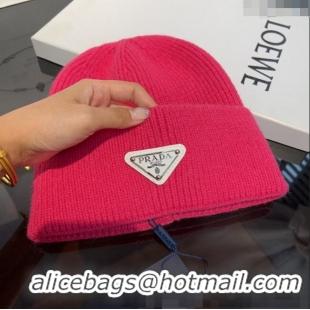 Fashion Discount Prada Knit hat PR10182 Dark Pink 2023