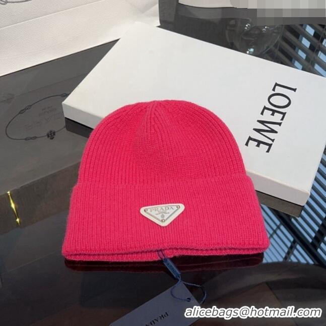 Fashion Discount Prada Knit hat PR10182 Dark Pink 2023