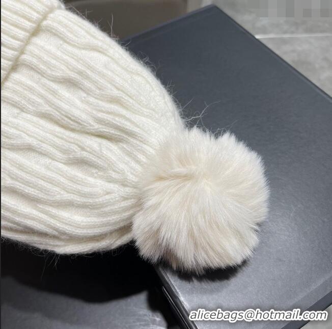 Top Grade Prada Knit Hat P12801 White 2023