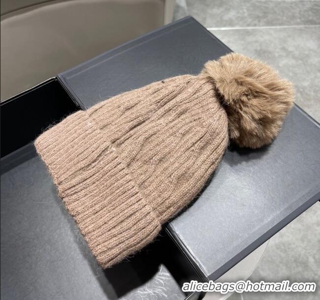 Reasonable Price Prada Knit Hat P12803 Light Brown 2023