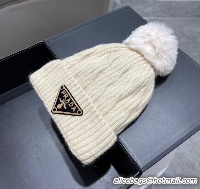 Low Cost Prada Knit Hat P12804 Beige 2023