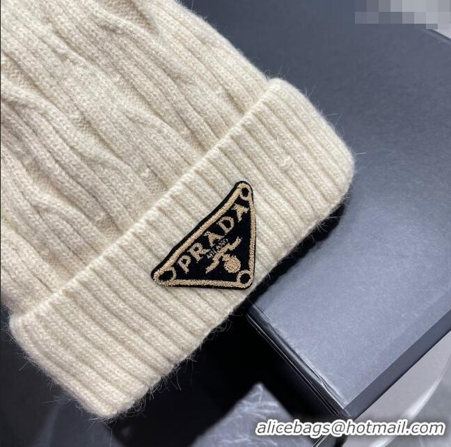 Low Cost Prada Knit Hat P12804 Beige 2023