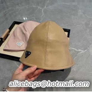 Buy Discount Prada PU Bucket Hat PR120604 Dark Beige 2023