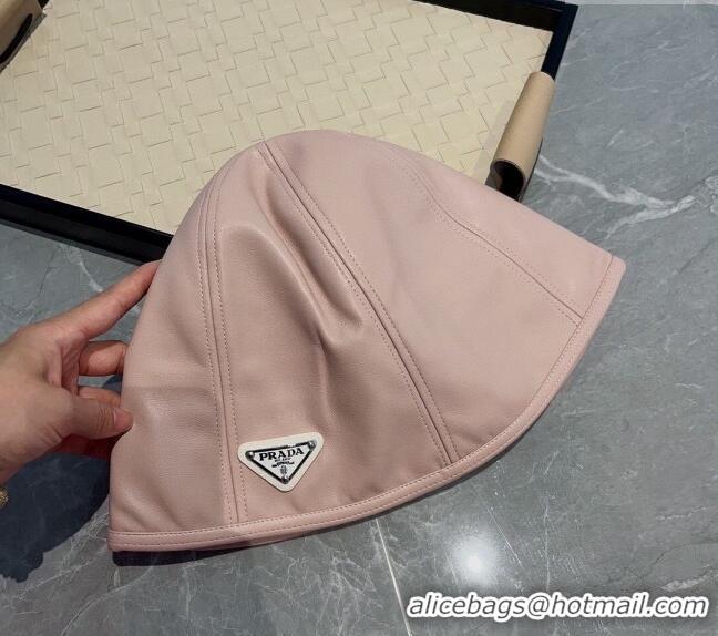 Fashion Cheapest Prada PU Bucket Hat PR120604 Light Pink 2023