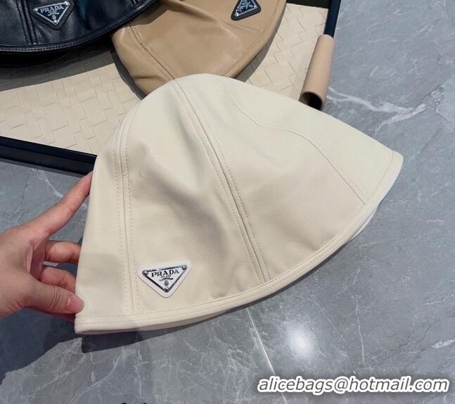 Top Design Prada PU Bucket Hat PR120604 White 2023