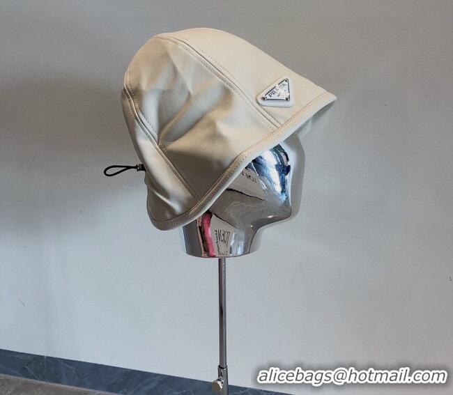 Top Design Prada PU Bucket Hat PR120604 White 2023