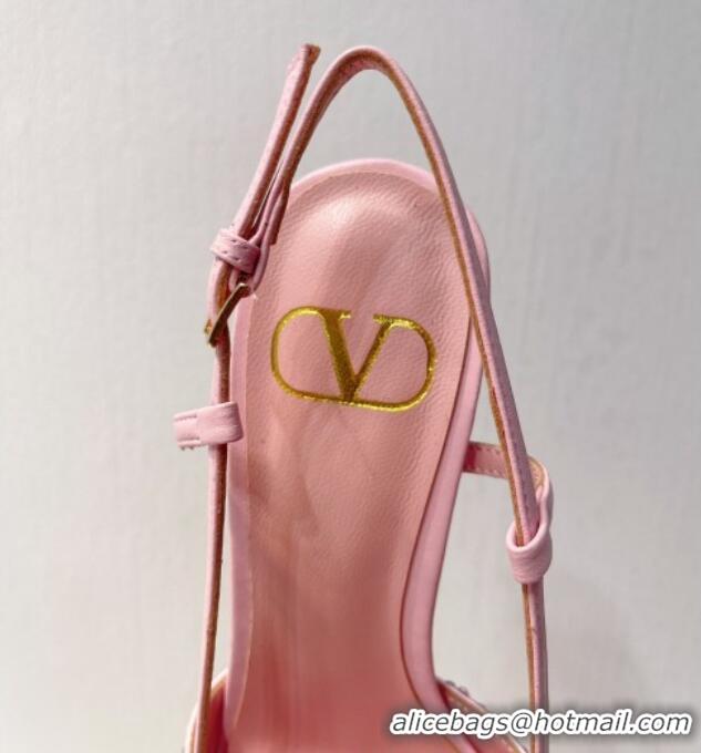 Low Cost Valentino VLogo Slingback Pumps 7.5cm in Damier Crystals Light Pink 121160