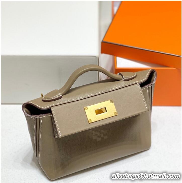 Luxurious Discount Hermes Original Togo Leather Bag H3621 Gray