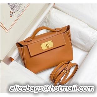 Well Crafted Hermes Original Togo Leather Bag H3621 Brown