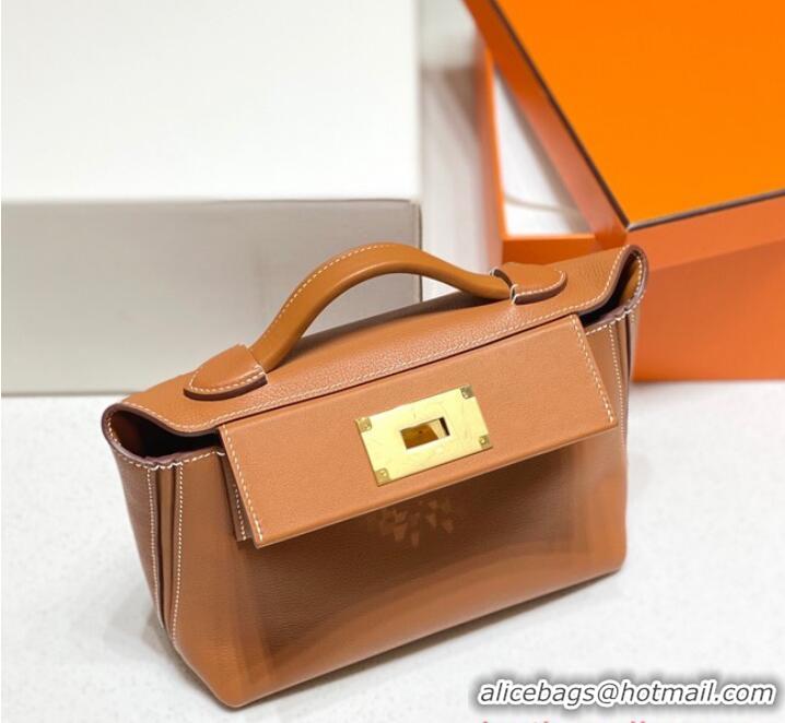 Well Crafted Hermes Original Togo Leather Bag H3621 Brown