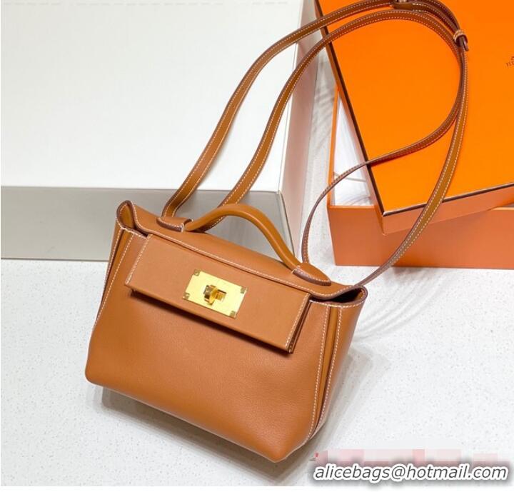 Well Crafted Hermes Original Togo Leather Bag H3621 Brown