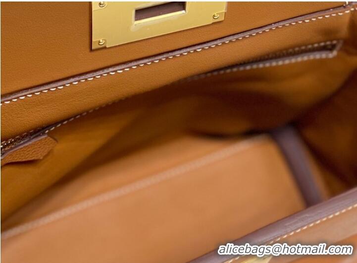 Well Crafted Hermes Original Togo Leather Bag H3621 Brown