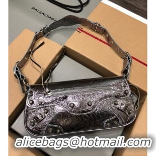 Fashion Luxurious Balenciaga WOMENS LE CAGOLE SHOULDER BAG 6688 silver gray