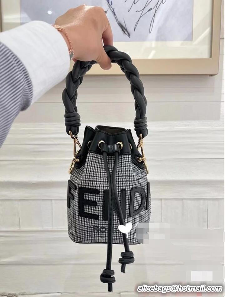 Top Quality Fendi Mon Tresor fabric mini bag with FF motif 0111 Gray