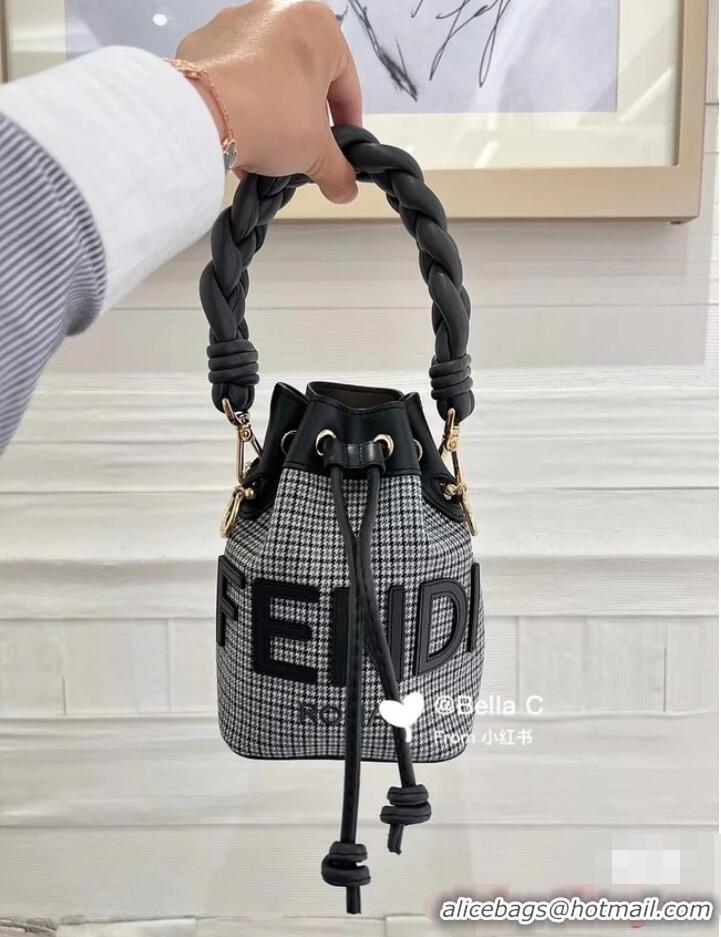 Top Quality Fendi Mon Tresor fabric mini bag with FF motif 0111 Gray