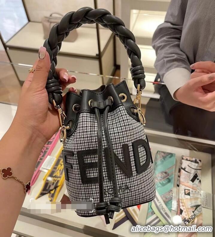 Top Quality Fendi Mon Tresor fabric mini bag with FF motif 0111 Gray