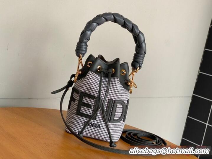 Top Quality Fendi Mon Tresor fabric mini bag with FF motif 0111 Gray