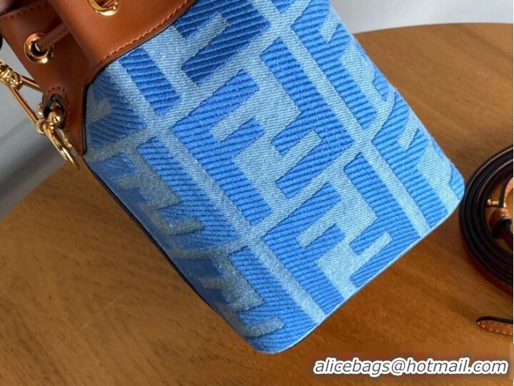 Top Grade Fendi Mon Tresor fabric mini bag with FF motif 0111 Blue