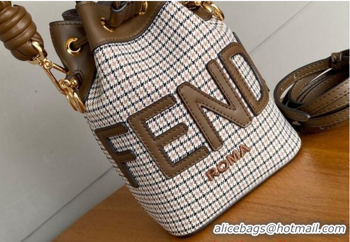 Famous Brand Fendi Mon Tresor fabric mini bag with FF motif 0111 Brown