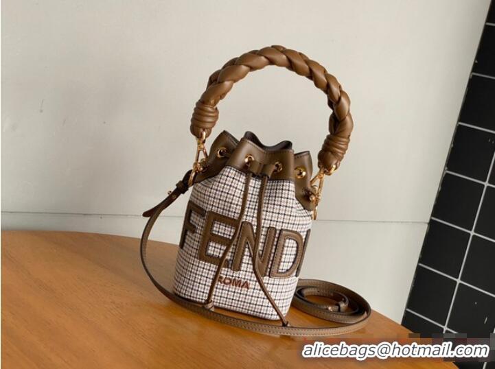 Famous Brand Fendi Mon Tresor fabric mini bag with FF motif 0111 Brown