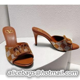 http://www.cheapbagmalluk.ru/adyzw/images/coloDiscount Valentino VLogo Heel Slide Sandals 7.5cm in Damier Crystals Tan B