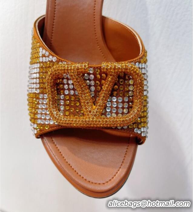 http://www.cheapbagmalluk.ru/adyzw/images/coloDiscount Valentino VLogo Heel Slide Sandals 7.5cm in Damier Crystals Tan B