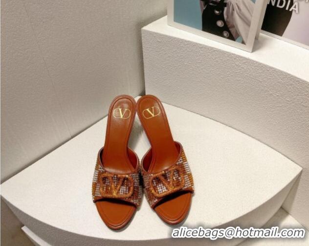 http://www.cheapbagmalluk.ru/adyzw/images/coloDiscount Valentino VLogo Heel Slide Sandals 7.5cm in Damier Crystals Tan B