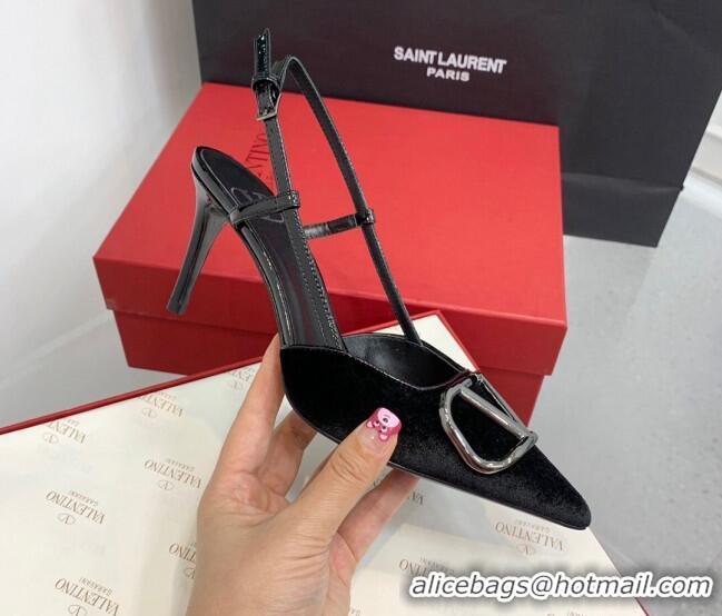 Good Quality Valentino Classic Velvet Slingback Pumps 8cm 1214140